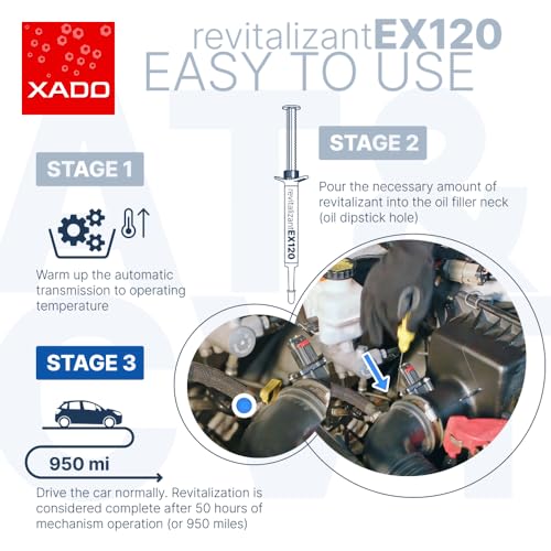 Xado علاج XADO EX120 لإصلاح ناقل الحركة الأوتوماتيكي - علاج لأنظمة CVT وأنواع علب التروس الأخرى | مضاف وواقٍ لزيت ناقل الحركة - يقلل من الالتصاق والاهتزاز والانزلاق - Image 5