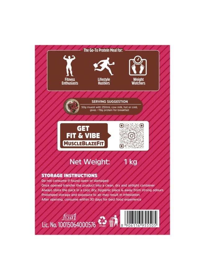 MuscleBlaze Fit High Protein Muesli, Dark Chocolate & Cranberry, 1kg - Image 4