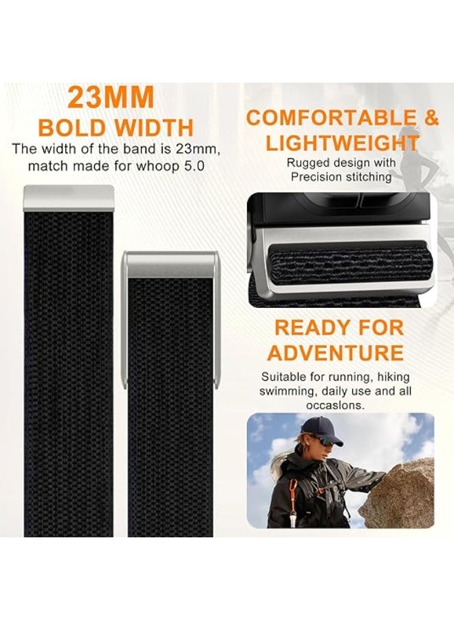 Nylon Sport Band Compatible with Whoop 5.0 Bicep Bands One/Peak, Breathable Nylon Adjustable Waterproof Replacement Wristbands Straps for Whoop Band 5.0 – Not Compatible with Gen 4 - Image 3