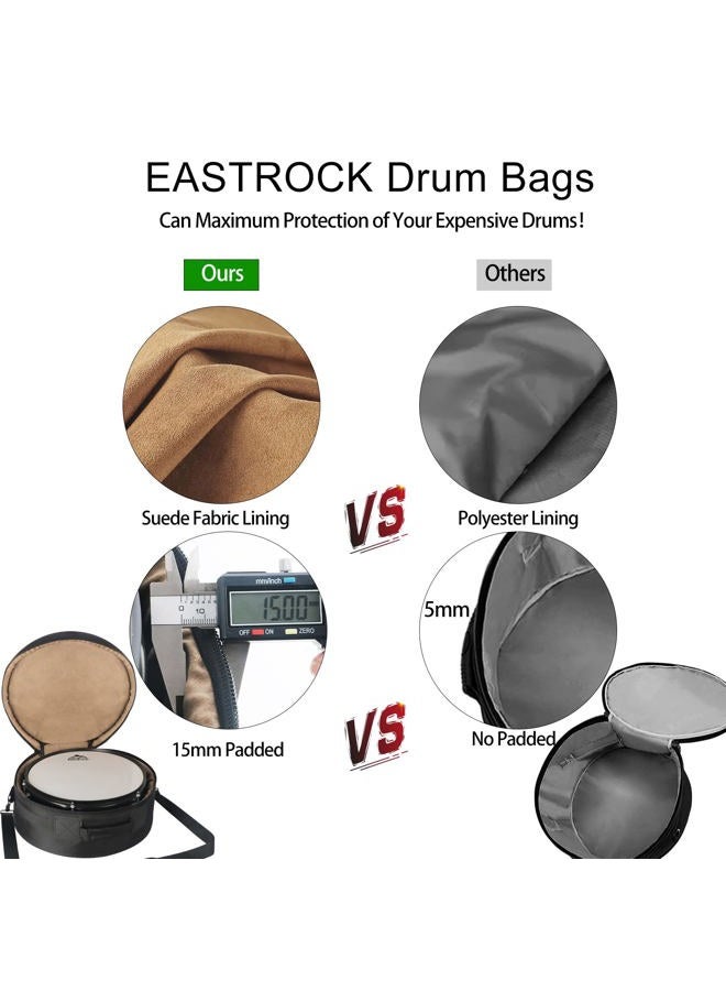 EASTROCK 14" x6.5" Snare Drum Bag, Snare Drum Cases 15 mm Thick Padding for Your Drum Protection (14 * 6.5" Snare) - Image 4