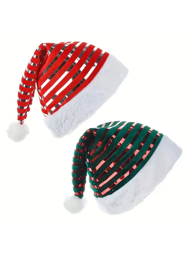 Green Santa Claus Hat Festive Christmas Decoration Fabric Featherless Home Kitchen Holiday Gift - Image 2
