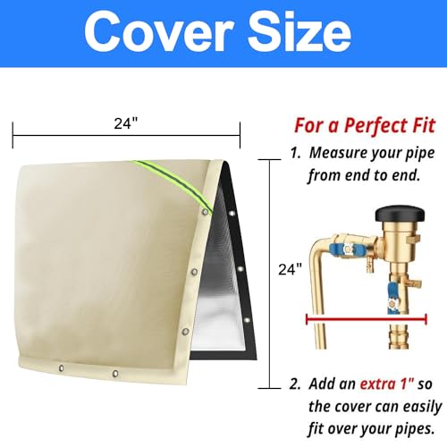 Joramoy Opening Backflow Preventer Pipe Insulation Cover,Irrigation Sprinkler Valve Cover,Water Well Pump Cover,Sturdy 5-Layers Hydrant Cover for Winter Freeze Protection - Image 2