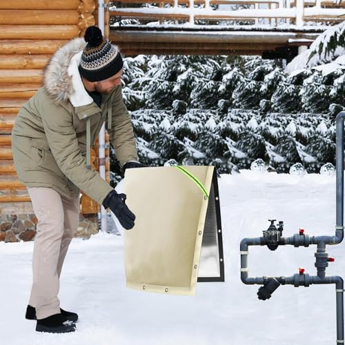 Joramoy Opening Backflow Preventer Pipe Insulation Cover,Irrigation Sprinkler Valve Cover,Water Well Pump Cover,Sturdy 5-Layers Hydrant Cover for Winter Freeze Protection - Image 4