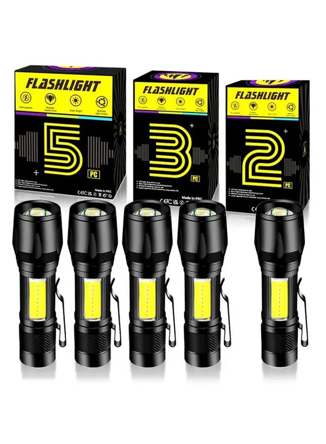 2pcs High Brightness Mini COB Flashlight Rechargeable Portable For Camping Cycling - Image 2