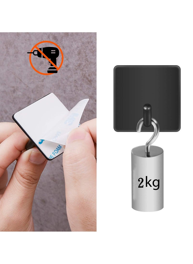 Fasola Black Wall Hooks Self Adhesive 12 Pack, Heavy Duty Stainless Steel Towel Hooks, Waterproof and Rustproof for Bathrooms, Kitchens, Lavatories, Closets & Doors Hang Coats, Keys, Clothes - Image 4