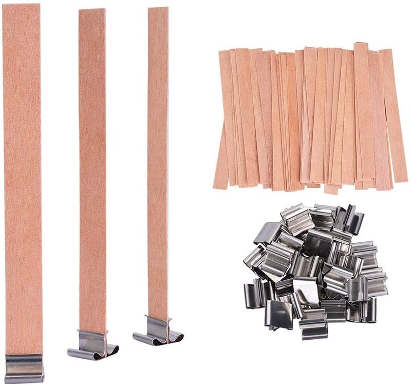 PXBBZDQ Wooden Candle Wicks Long Crackling Wood Wicks for Candles Making 50 Sets