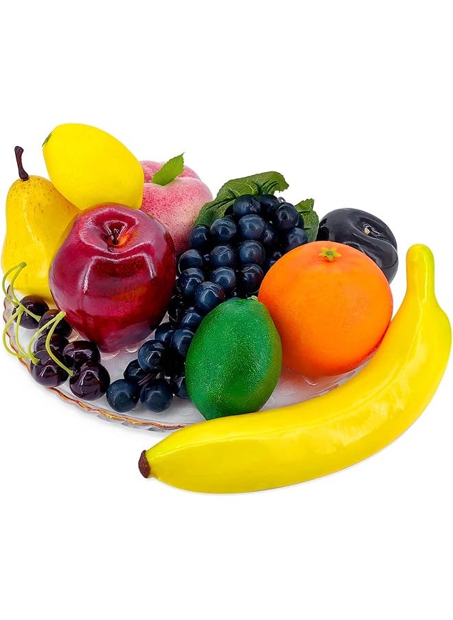 erorex Artificial Fruits Set For Decoration Fake Fruits Props 10 Kinds Of Fruits Total 12 Pcs  - Image 1