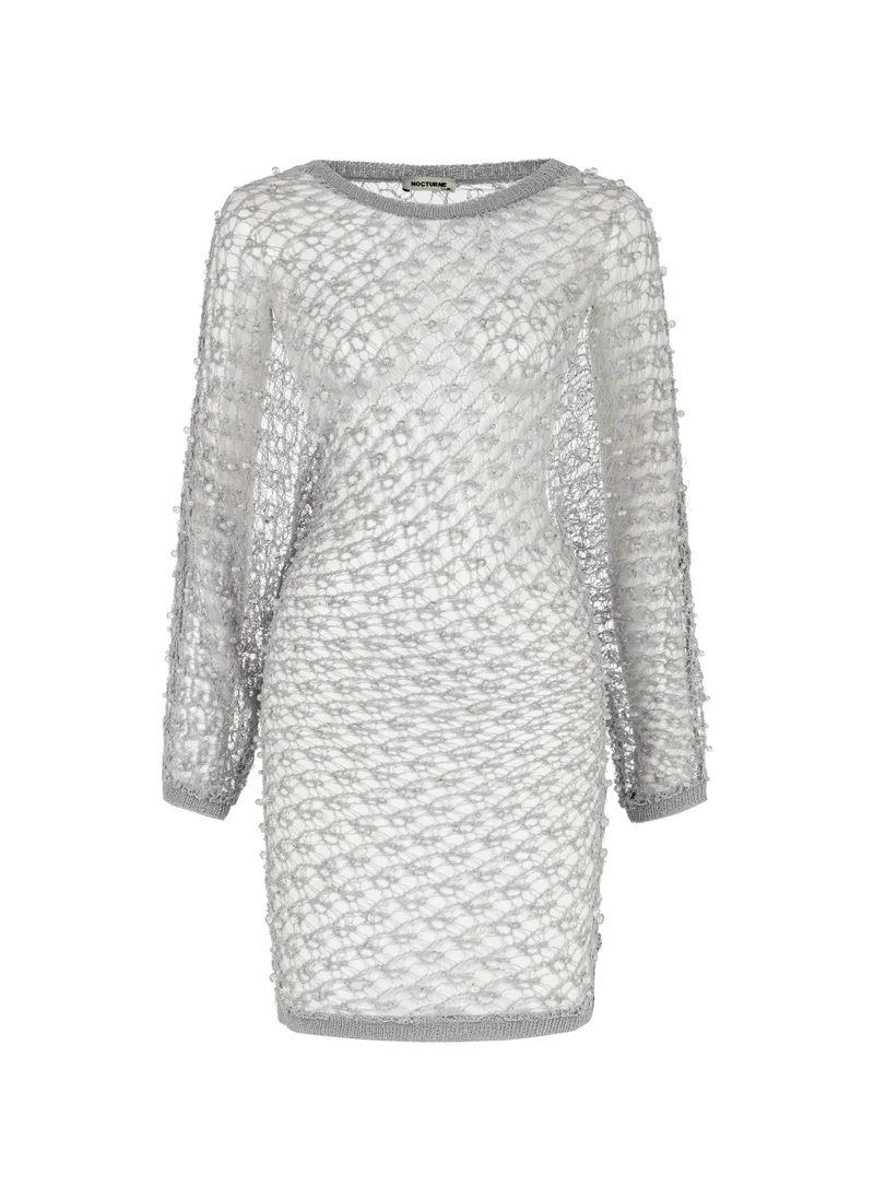 Nocturne Pearl Detailed Mesh Knitwear