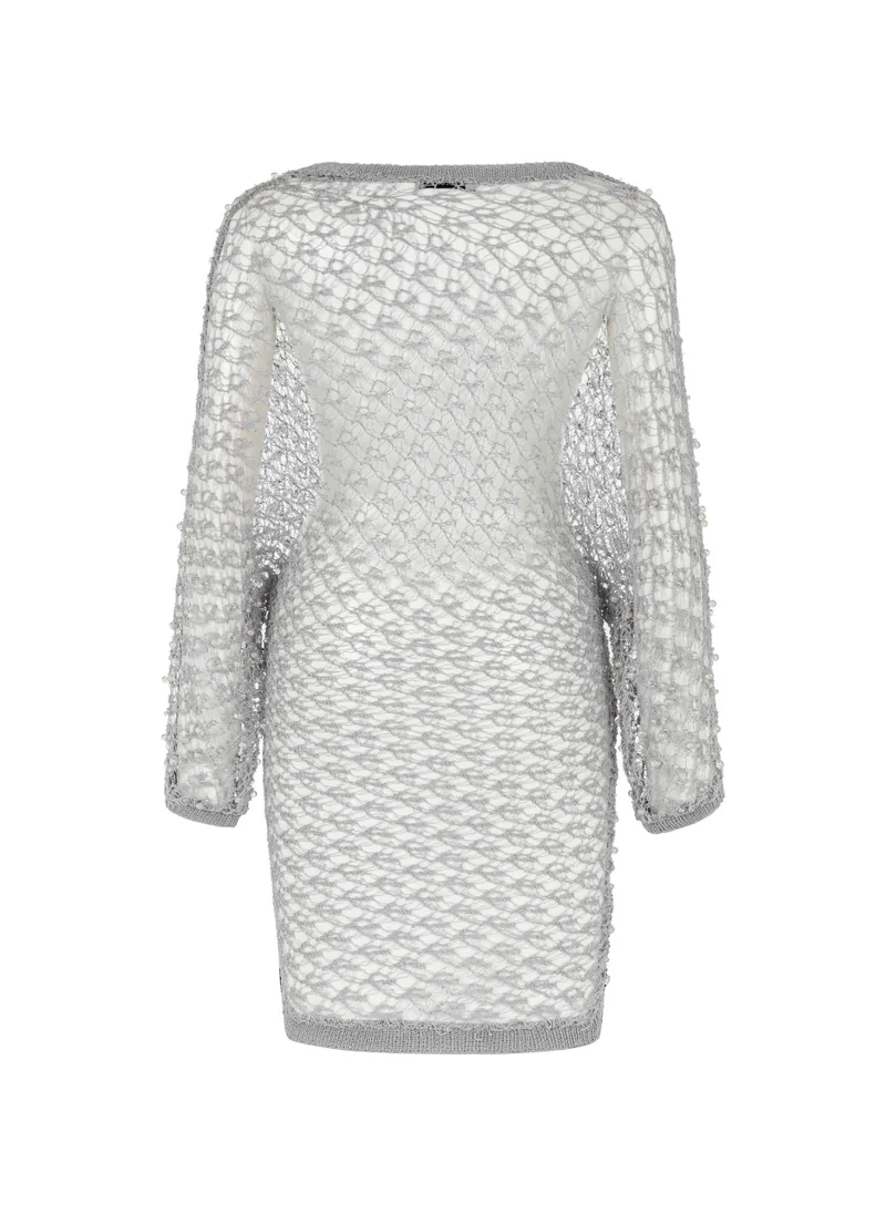 Nocturne Pearl Detailed Mesh Knitwear