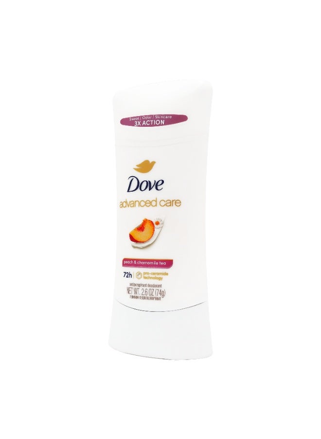 Dove Antiperspirant Deodorant Advanced Care Peach & Chamomile Tea 72h 74g - Image 1