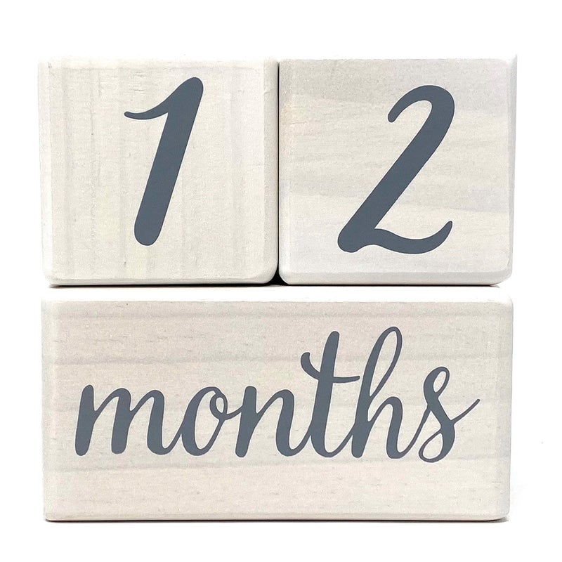 Pondering Pine Baby Milestone Blocks - Natural White Stain Pine Wood with Weeks Months Years Grade - Milestones Age Block Set with Bag, Newborn Weekly Monthly First Year Picture Props, Earth Friendly - Image 2