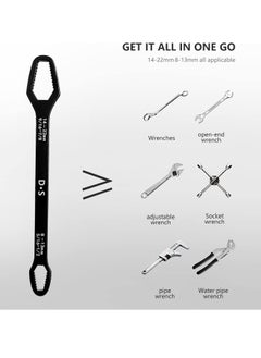 KASTWAVE Universal Double Sided Wrench, Adjustable Spanner, Multifunctional Wrench for DIY Machine & Auto Maintenance,Multi Tool, Self-Tightening Wrench, Anti Corrosion, Open End 8-22 mm.Black  - Image 5