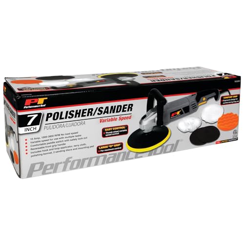 Performance Tool W50084 10 Amp Variable Speed Polisher with D-Handle and Accessories for Professional Results - Image 4