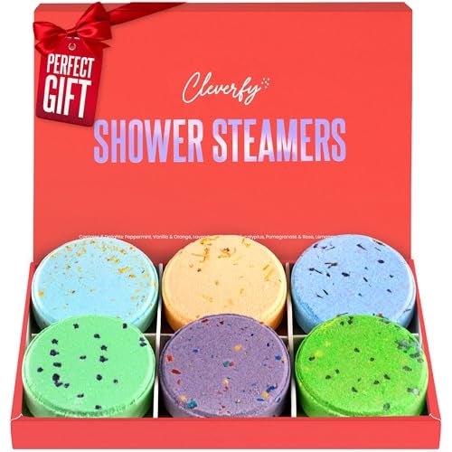 Cleverfy Shower Steamers Aromatherapy – Stocking Stuffers for Teen Girls, Women and Wife – Christmas Gifts for Teens and Women – White Elephant Gifts for Adults – 6 Tablets - Image 1