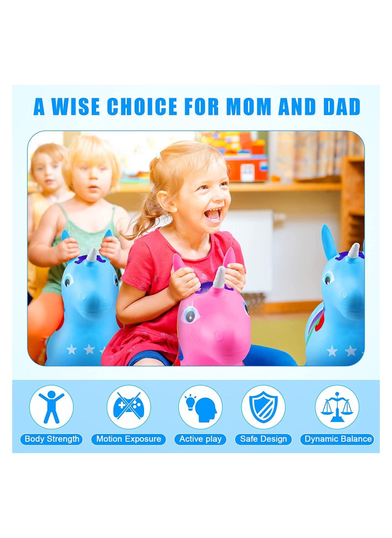 MissTiara - Unicorn Animal Hopper Bouncer, Inflatable Ride on Bouncing Animal Toys with Pump Colorful Unicorn Pump Color is Assorted - Image 1