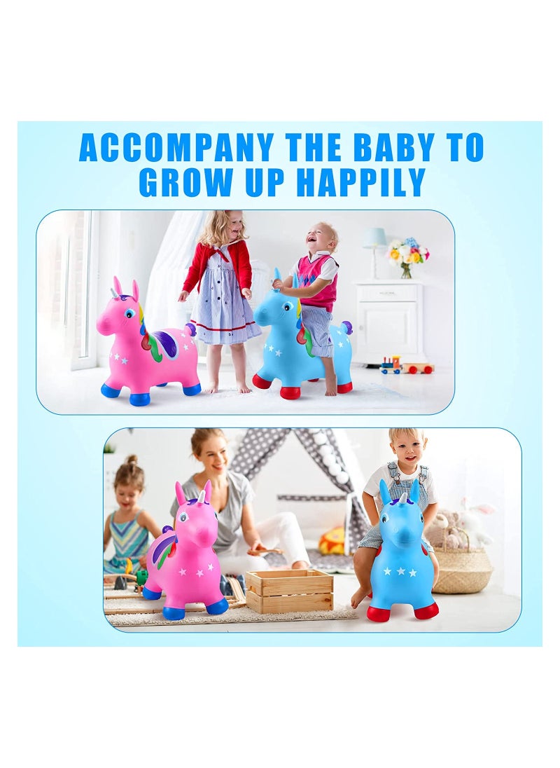 MissTiara - Unicorn Animal Hopper Bouncer, Inflatable Ride on Bouncing Animal Toys with Pump Colorful Unicorn Pump Color is Assorted - Image 1