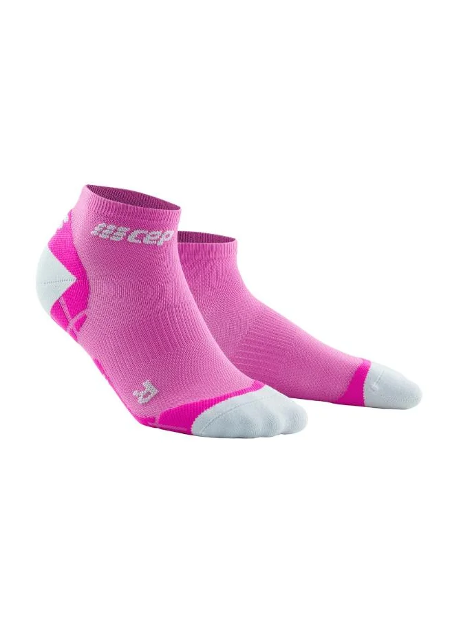 سي إي بي CEP - Ultralight Compression Socks Low Cut Pink/Light Grey Women