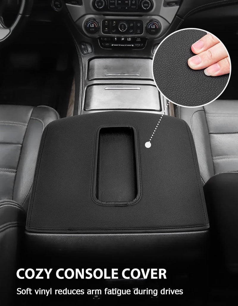 Eaglecover Center Console Armrest Cover for GMC Sierra & Chevrolet Silverado 2014-2018, Tahoe & Yukon & Suburban 2015-2020, Bucket Seat, Car Armrest Protector, Scratchproof, Black - Image 3
