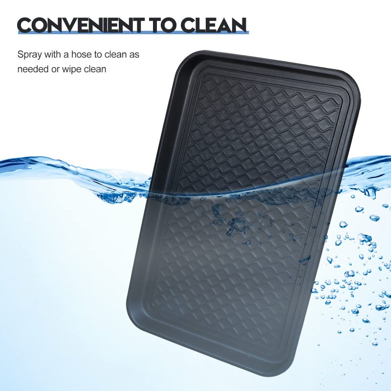 Yinkin 6 Pcs Multi Purpose Boot Tray Waterproof Shoe Mat Tray Indoor Outdoor PET Feeding Mat for Dog Cat Food Bowl Floor Protection with Anti Slip Floor Clean (Black, 24 x 16 x 1.2 inch) - Image 4