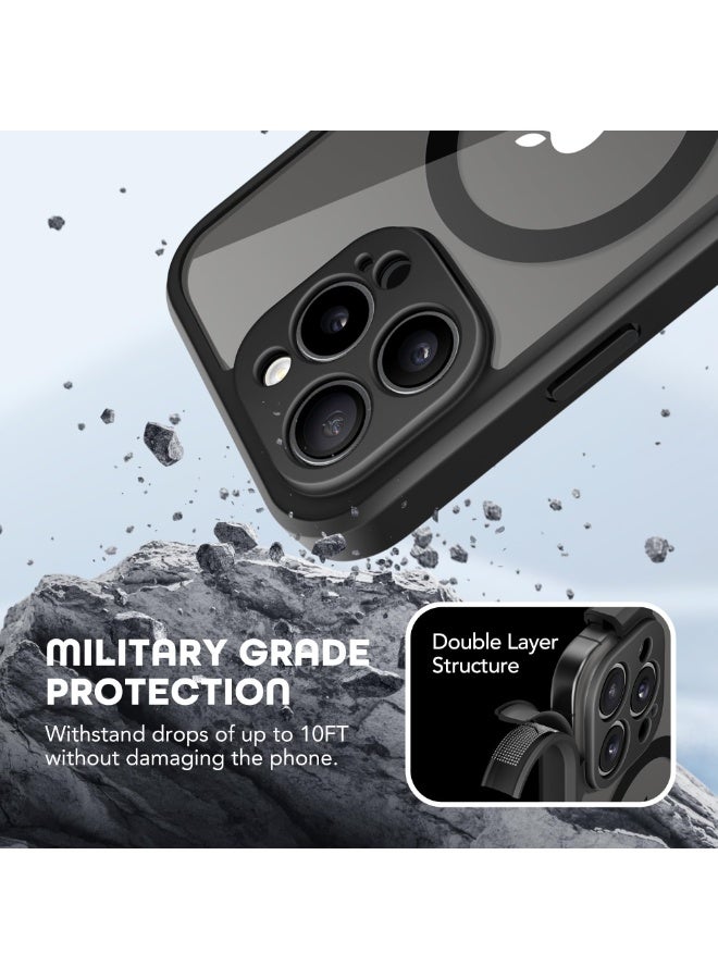 TIESZEN Magnetic for iPhone 15 Pro Max Case, Compatible with MagSafe, Built-in Privacy Screen Protector and Camera Protection, Anti Spy Full Body Dustproof Shockproof Hard Phone Case 6.7", Black - Image 4