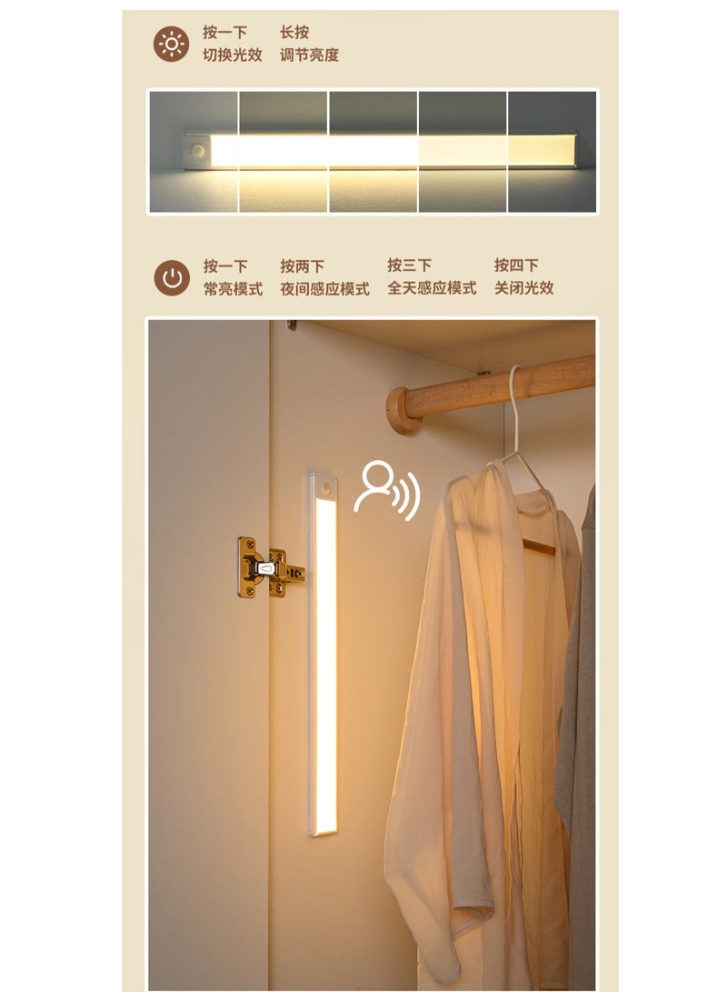 Multifunctional Induction Long Style Light Bar - 30CM Warm Light, Motion Sensing, Adjustable Brightness & Color Temperature, USB Rechargeable, Ideal for Home & Dorm Use - Image 4