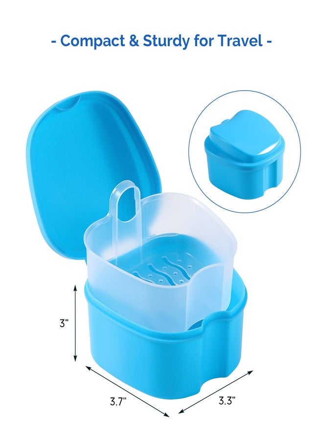 چاي ام يو علبة نقع أطقم الأسنان من جامعة جيمس ماديسون، كوب لنقع أطقم الأسنان مع صينية سلة مصفاة لأطقم الأسنان، علبة تخزين واقي الفم - Image 5