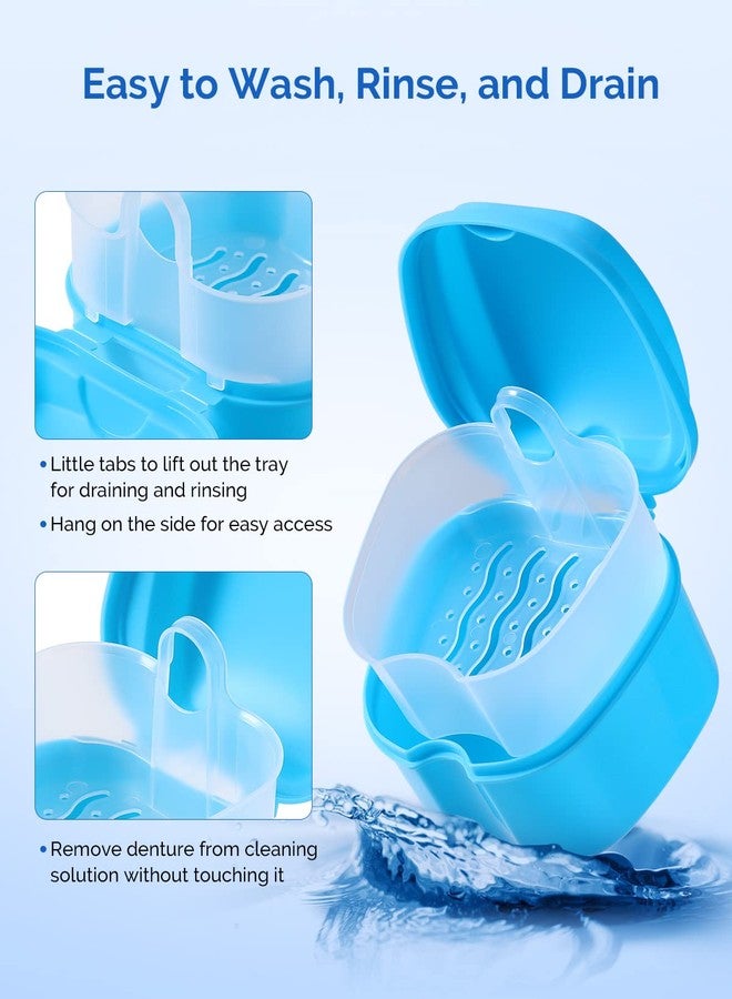 چاي ام يو علبة نقع أطقم الأسنان من جامعة جيمس ماديسون، كوب لنقع أطقم الأسنان مع صينية سلة مصفاة لأطقم الأسنان، علبة تخزين واقي الفم - Image 3