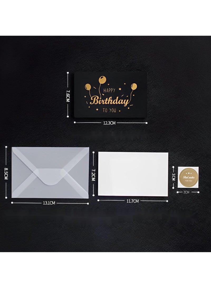 BenQuand Premium Happy Birthday Card with Gold Embossing Black and Gold Foil Elegant Design Includes Envelope Seal Anniversary Greeting Card for Boyfriend Mum Daddy Daily Use Gift - Image 2