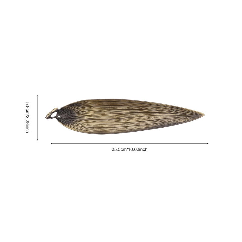 Brass Leaf Shaped Incense Holder Decorative Burner for Home Bedroom Decor - Image 3