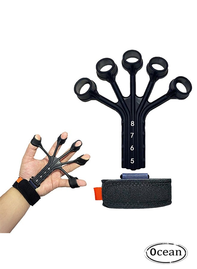 أوشن مُقوّي قبضة اليد، مُقوّي الإصبع، مُمارِس الإصبع القابل للضبط ومُمدّد الإصبع، تخفيف الألم لالتهاب المفاصل، التدريب على تمديد ثني الإصبع، تحسين وظيفة الإصبع والحركة - Image 1