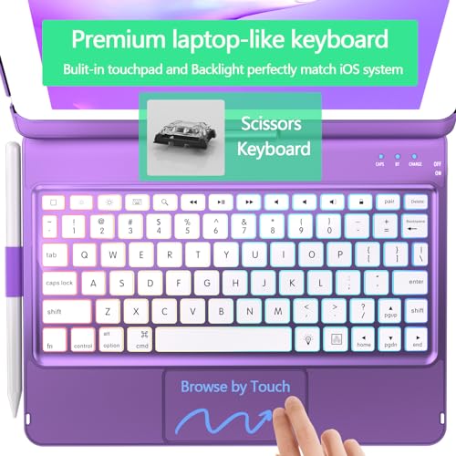 HotLife Keyboard Case for iPad 10.2 9th/8th/7th Gen - 360 Rotatable Protective Cover With Touch Keyboard, Pencil Holder for iPad 9/8/7 Generation - Image 5