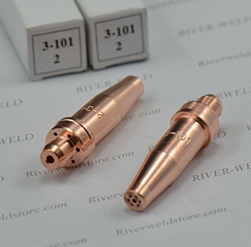 RIVERWELD رِيفَرْوِلْد نصائح قطع الأسيتيلين 3-101 حجم 2 و 2-3-101 لشفاط الأكسجين من نوع فيكتور مصنوع من النحاس عبوة من 2 - Image 5
