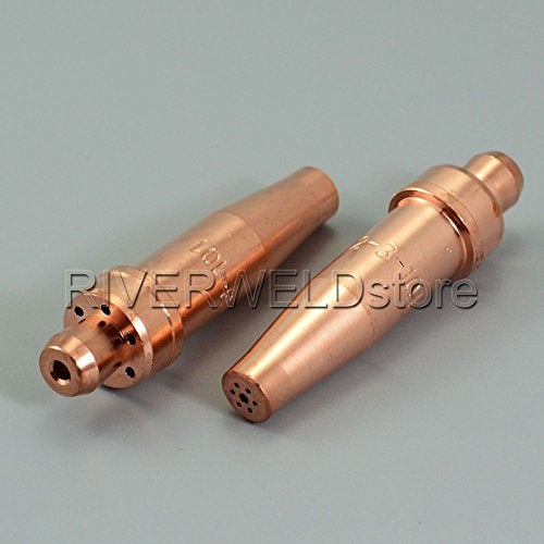 RIVERWELD رِيفَرْوِلْد نصائح قطع الأسيتيلين 3-101 حجم 2 و 2-3-101 لشفاط الأكسجين من نوع فيكتور مصنوع من النحاس عبوة من 2 - Image 2