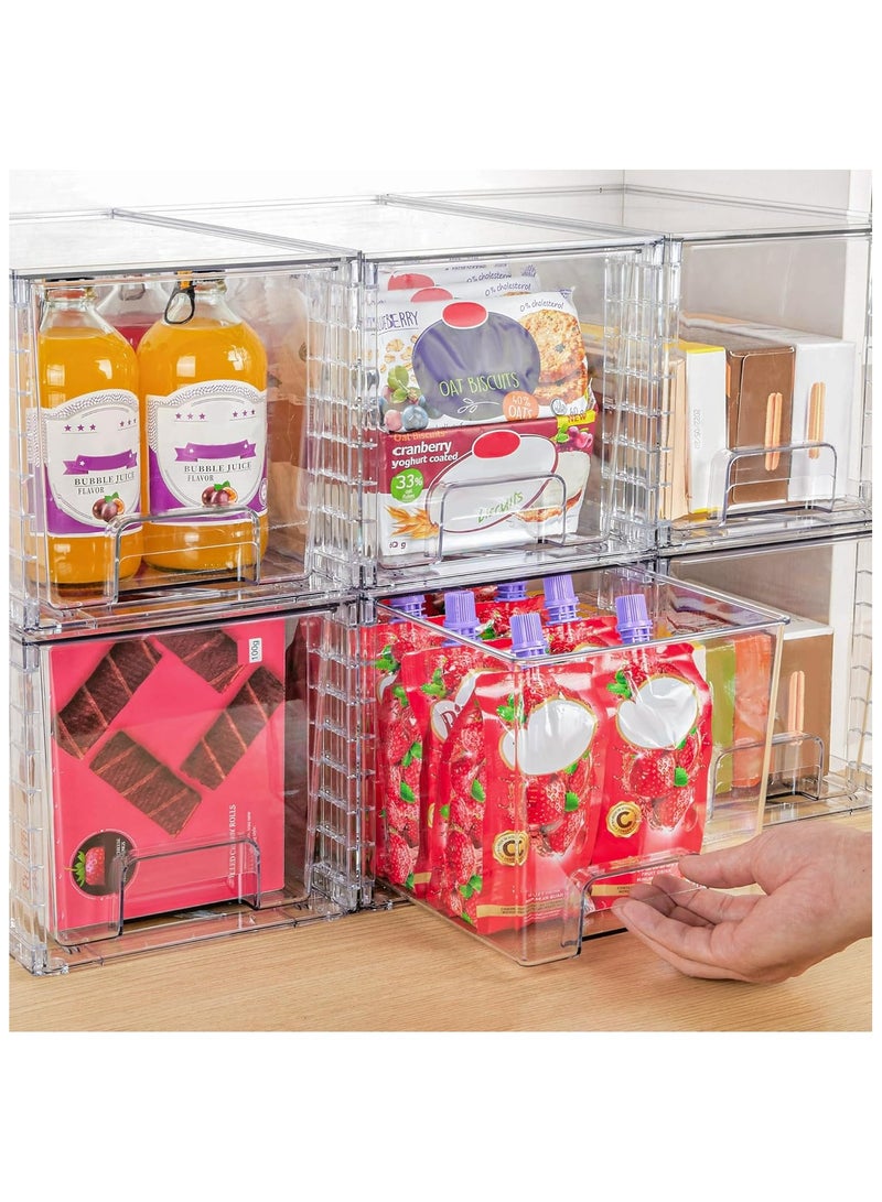 ZIMNEST 2 Pack Large Stackable Storage Drawers, Clear Acrylic Organiser Bins with Handles, Easily Assemble for Bathroom, Kitchen Undersink, Cabinet, Closet, Makeup, Pantry Organization - Image 5