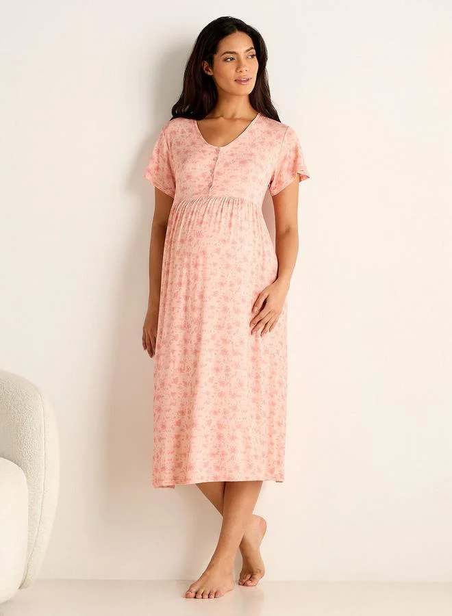 Splash FAV Floral Print Maternity Night Dress