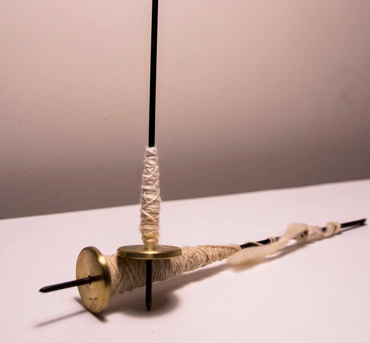 Aks Creations Takli Drop Spindle Top Khadi Cotton Yarn Spinning Metal Tool Gift for Beginners - Image 1