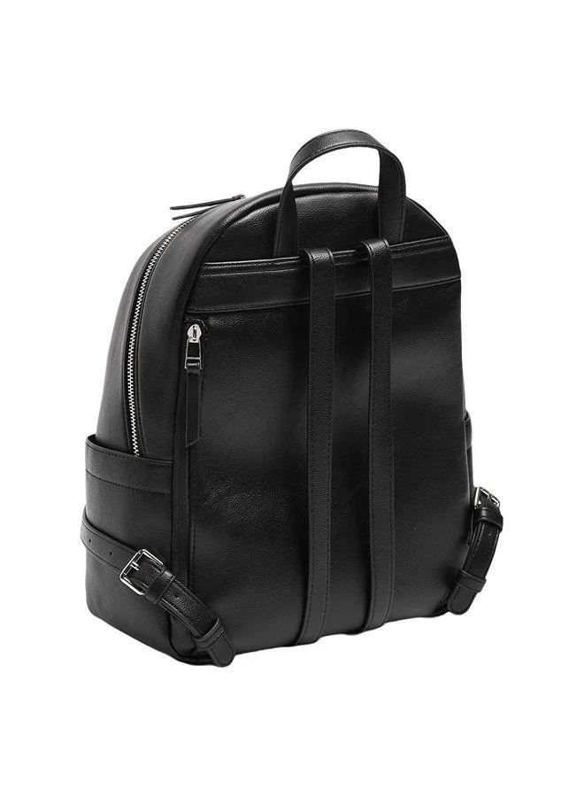 Parfois Black Basic Backpack With Exterior Pocket for Women | Best Price UAE