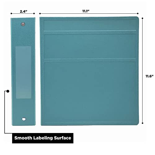 Carstens 2-Inch Heavy Duty 3-Ring Binder - Side Opening, Powder Blue, Durable Plastic, Precision No-Gap Rings, Waterproof Cover, No Pockets, Holds 300 US Letter Sheets, BPA-Free, Made in USA (2824-3R) - Image 3