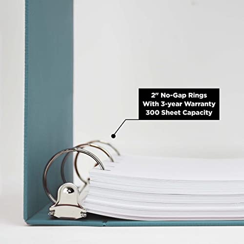 Carstens 2-Inch Heavy Duty 3-Ring Binder - Side Opening, Powder Blue, Durable Plastic, Precision No-Gap Rings, Waterproof Cover, No Pockets, Holds 300 US Letter Sheets, BPA-Free, Made in USA (2824-3R) - Image 2