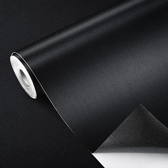 HOME13™ Black Leather Patch Self-Adhesive Leather Repair Patch for Sofas, Couch, Furniture, Drivers Seat (4 x 8 inch, 8 Pieces) - Image 1
