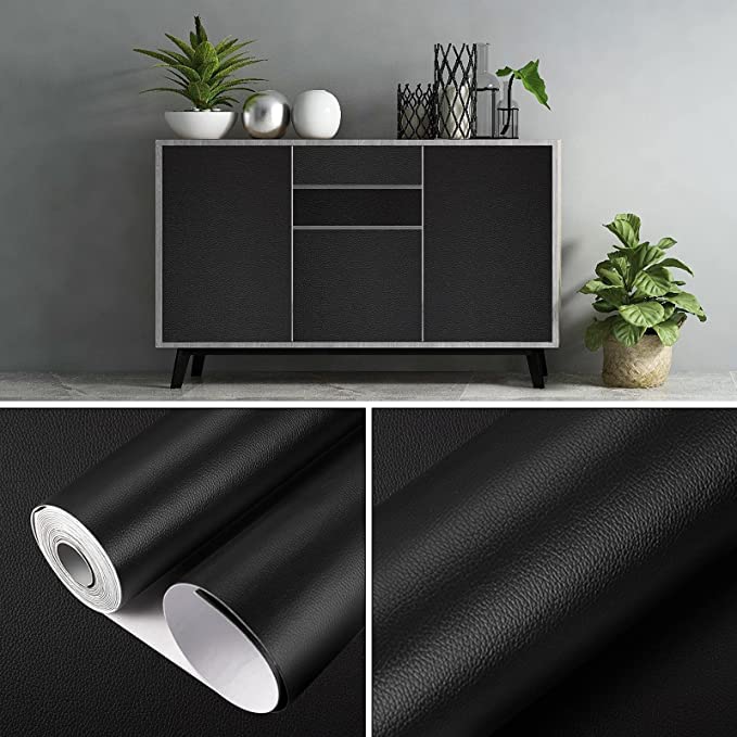 HOME13™ Black Leather Patch Self-Adhesive Leather Repair Patch for Sofas, Couch, Furniture, Drivers Seat (4 x 8 inch, 8 Pieces) - Image 2