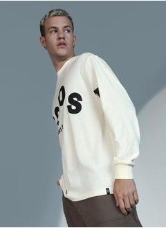 Hubberholme White Typography Print Relaxed Fit Cotton T-shirt for Men, Comfortable Wear  - Image 2