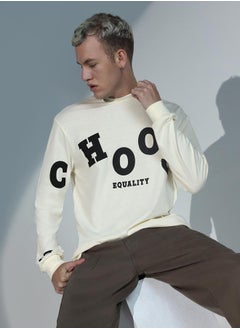 Hubberholme White Typography Print Relaxed Fit Cotton T-shirt for Men, Comfortable Wear  - Image 5