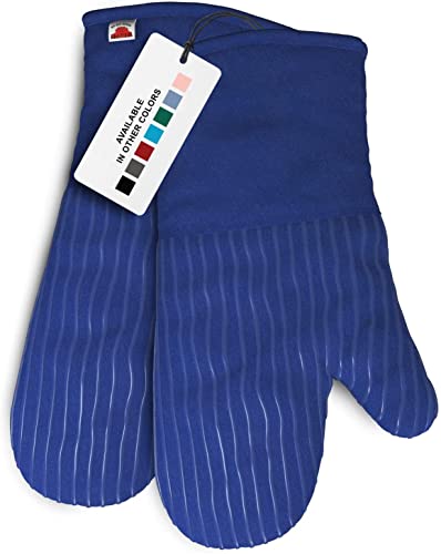 Big Red House - Silicone Oven Mitts - Dark Royal Blue Set of 2-12.5"- Heat Resistant Kitchen Gloves- Professional Grade Protection Hot Cooking Baking - Image 2
