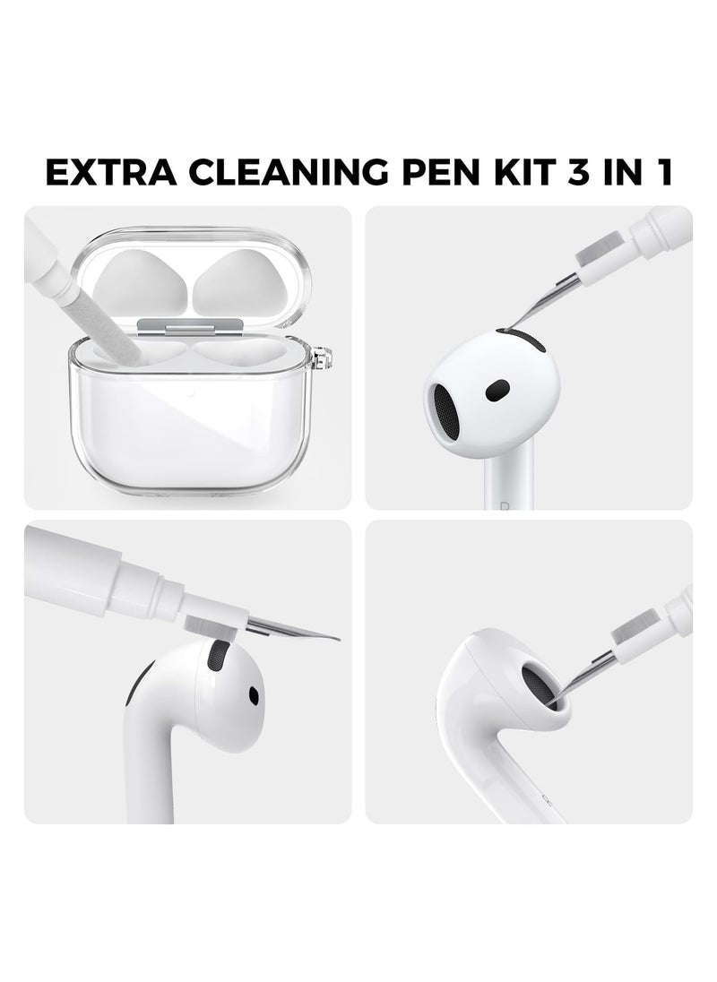يوك غطاء شفاف لسماعات Airpods 4 مع مجموعة تنظيف [مضاد للاصفرار]، أغطية واقية ناعمة من مادة TPU، مصممة لسماعات Apple AirPods الجيل الرابع 2024، تدعم علبة شحن USB-C والشحن اللاسلكي  - Image 3