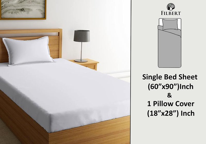Filbert - Platinum Premium Collection Egyptian Cotton Bedsheet 400-TC Aqua Blue Bedsheet with 1 - Pillow Covers - Single Bed - Image 4