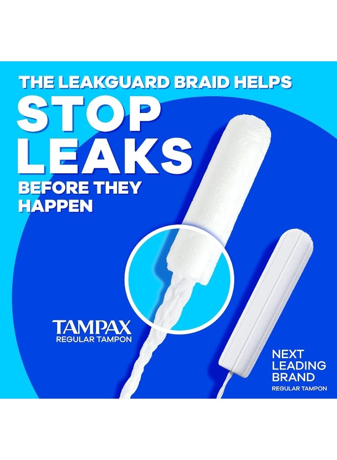 Tampax تامبكس بيرل تامبونز للنساء مع ليك جارد بريد عادي الامتصاص بدون عطر 36 قطعة - Image 4