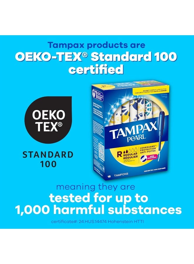Tampax تامبكس بيرل تامبونز للنساء مع ليك جارد بريد عادي الامتصاص بدون عطر 36 قطعة - Image 5