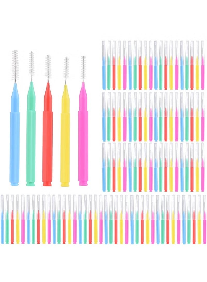 100 PCS Interdental Brushes Dental Floss Toothpick Braces Brush Tooth Cleaning Tool Care Tooth Cleaning Tool (Multicolour) - Image 1