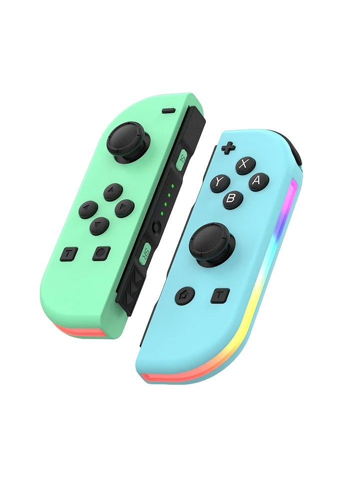 Generic RGB Wireless Controller, 6 Axis Gyro Bluetooth Joystick Controller, Lightweight And Portable Gamepad With Wake Up Function, Dual Vibration Gaming Controller For Nintendo Switch, (Green And Blue)  - Image 1